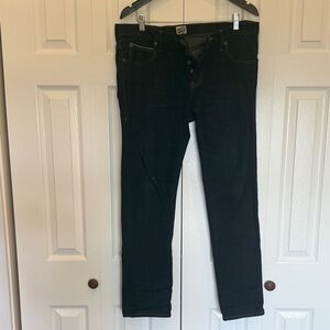 Men's naked and famous Dark blue raw denim Jeans 32 waste 30inseam